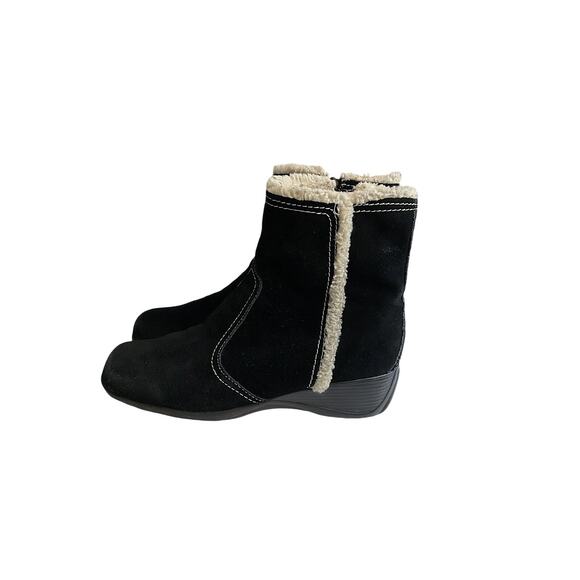 Naturalizer Women's Black Suede Ankle Boots Size 9.5 Fur Side Zip Comfort Warm - Picture 9 of 11